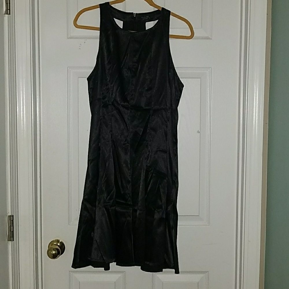 Angvns sexy black silky dress Sz XL NWT